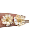 Alloy Simulated Camellia Flower Stud Earrings French Retro Elegant Silver Needle Jewelry view 5