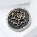 Alloy Rhinestone Hollow Rose Brooch Pin For Women's Apparel view 3