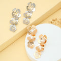 Minimalist Silver Alloy Hollow Flower Statement Dangle Drop Earrings for Women Creative Elegant Earrings view 2