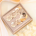 Minimalist Silver Alloy Hollow Flower Statement Dangle Drop Earrings for Women Creative Elegant Earrings view 3
