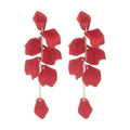 Chic Acrylic Rose Petal Tassel Drop Earrings With Silver Pins For Women view 5