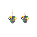 Bohemian Enamel Alloy Mardi Gras Carnival Comedy Tragedy Mask Jester Face Hook Drop Earrings view 5