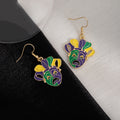 Bohemian Enamel Alloy Mardi Gras Carnival Comedy Tragedy Mask Jester Face Hook Drop Earrings view 3