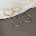 Copper Star Spike Hoop Earrings With Silver Needle Posts Chic Geometric Statement Jewelry view 2