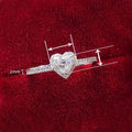 Sweet Heart Zircon Ring For Women, Elegant Peach Heart Design Fashion Jewelry Accessory view 4