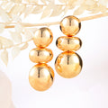 Luxury Oversized Smooth Alloy Metal Geometric Round Disc Drop Dangle Statement Women's Earrings view 5
