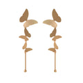 Elegant Gold Alloy Butterfly Tassel Drop Earrings For Women, Long Metal Dangle Statement Earrings view 5