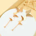 Elegant Gold Alloy Butterfly Tassel Drop Earrings For Women, Long Metal Dangle Statement Earrings view 3