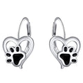 Creative Heart Cat Paw Enamel Earrings For Women, Cute Sweet Daily Matching Ear Jewelry view 1