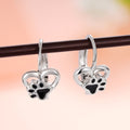 Creative Heart Cat Paw Enamel Earrings For Women, Cute Sweet Daily Matching Ear Jewelry view 2