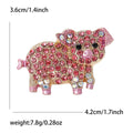 Alloy Rhinestone Pink Pig Brooch For Coat And Cardigan Decoration view 5