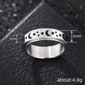 Unisex Rotating Star And Moon Ring, Korean Fashion Finger Band For Men And Women Jewelry view 4