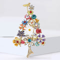 Alloy Rhinestone Colorful Christmas Tree Brooch Pin For Holiday Apparel view 2