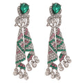 Chic Alloy Rhinestone Knot Teardrop Tassel Drop Earrings for Women view 5