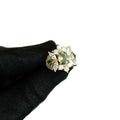 14K Gold Plated Copper Oval Zircon Open Ring French Vintage Light Luxury Geometric Jewelry view 5