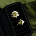 14K Gold Plated Copper Oval Zircon Open Ring French Vintage Light Luxury Geometric Jewelry view 2