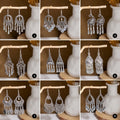 Vintage Ethnic Boho Tassel Drop Earrings For Women, Artistic Personality Bean Charm Jewelry view 2