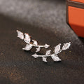 Wheat Ear Stud Earrings For Women, Zircon Inlaid Leaf Jewelry For Daily Accessories view 2