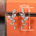 Wheat Ear Stud Earrings For Women, Zircon Inlaid Leaf Jewelry For Daily Accessories view 4