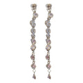 Chic Copper Zircon Round Geometric Long Tassel Drop Earrings With Silver Needle Posts view 5