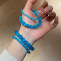 Blue Cat Eye Stone Beaded Bangle For Women Geometric Round New Chinese Luxury Style view 4