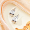 Elegant Luxury Alloy Textured Curled Leaf Drop Earrings For Women Minimalist Metal Statement Earrings view 3