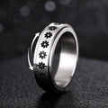 Unisex Rotating Flower Ring, Niche Fashion Adjustable Finger Band With Small Floral Design view 1