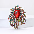 Alloy Crystal Glass Firework Brooch Pin For Women Apparel Decoration view 3