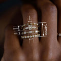 Korean European Geometric Zircon Ring Set For Women, Four Piece Delicate Light Luxury Jewelry view 4