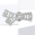 Alloy Rhinestone Hollow Bow Brooch Pin For Women's Apparel view 3