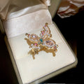 Rhinestone Butterfly Teardrop Pearl Ring For Women view 1
