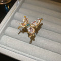 Rhinestone Butterfly Teardrop Pearl Ring For Women view 3