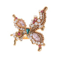 Rhinestone Butterfly Teardrop Pearl Ring For Women view 5
