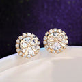 Sweet Bowknot Stud Earrings With Micro Pave Zircon, Gentle Prom Daily Jewelry Accessories view 1