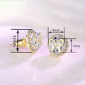 Sweet Bowknot Stud Earrings With Micro Pave Zircon, Gentle Prom Daily Jewelry Accessories view 4