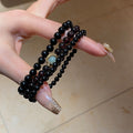 Obsidian Beaded Bracelet For Women, New Chinese Geometric Round Bead Elegant Jewelry view 3