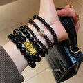 Obsidian Beaded Bracelet For Women, New Chinese Geometric Round Bead Elegant Jewelry view 2