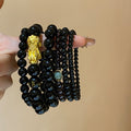 Obsidian Beaded Bracelet For Women, New Chinese Geometric Round Bead Elegant Jewelry view 1