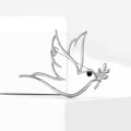 Alloy Hollow Peace Dove Brooch Pin For Unisex Clothing Decoration view 3