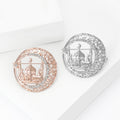 Vintage Alloy Rhinestone Taj Mahal Brooch Pin For Sweaters view 2