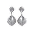 Elegant Textured Alloy Seashell Drop Dangle Earrings For Women Luxury Metal Shell Statement Earrings view 5
