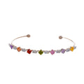 Colorful Zircon Geometric Star Open Copper Bangle Light Luxury Women's Jewelry view 5
