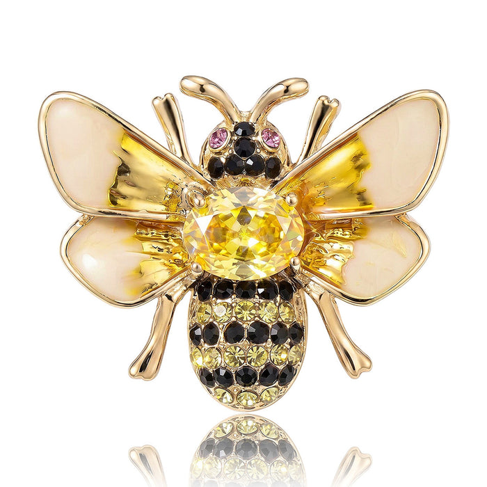Alloy Rhinestone Bee Brooch Pin For Women's Fashion Clothing