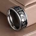 Unisex Stainless Steel Punk Ring With Heart Crown Design, Fashion Asian Style Jewelry view 2