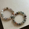 Natural Colorful Rutilated Quartz Crystal Beaded Bracelet Minimalist Round Geometric Luxury Style view 4
