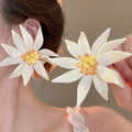 Resin Bamboo Joint 3D Flower Earrings Necklace Jewelry Set For Women Spring Vacation Fashion Style view 1