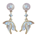 Light Luxury Faux Pearl Wing Tassel Drop Earrings With Rhinestone Enamel Geometric Design view 5