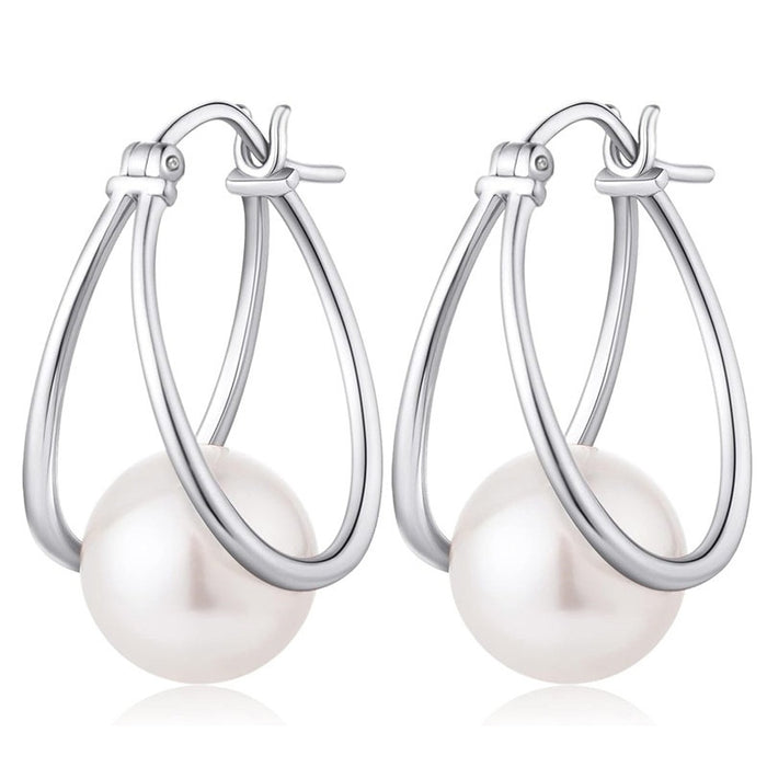 Versatile Imitation Pearl Ear Cuffs For Women, Electroplated Minimalist Fashion Earrings