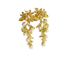Silver Needle Pearl Flower Leaf Tassel Drop Earrings For Women Light Luxury Chinese Style view 5