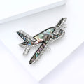 Alloy Rhinestone Shell Airplane Brooch For Men Apparel view 4
